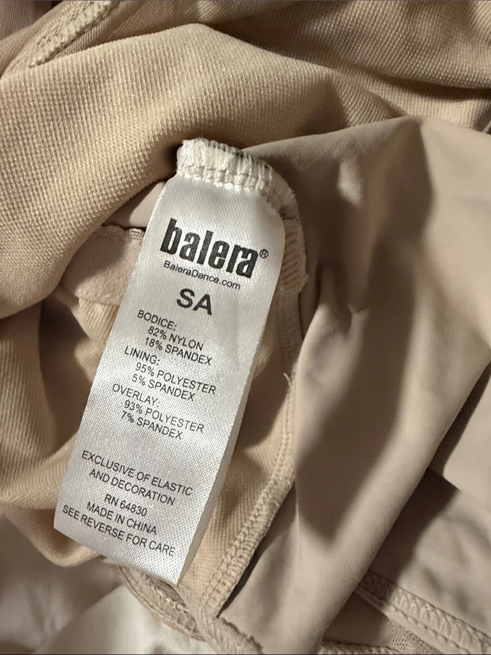 WEISSMAN Balera Dance tan nude One Shoulder lyrical contemporary D13079 SA adult